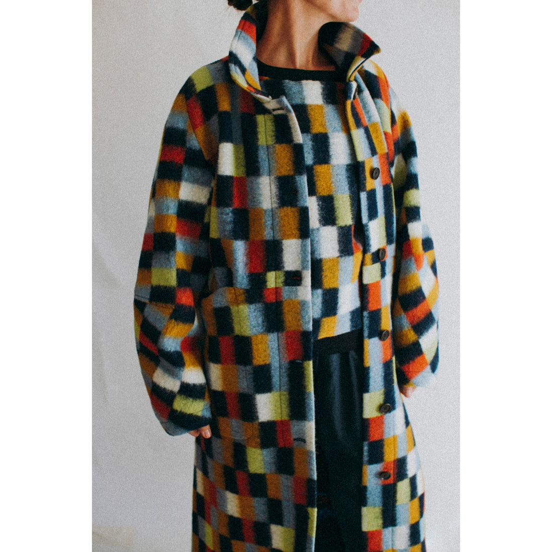 Henrik Vibskov Banana Coat in Brushed Squares