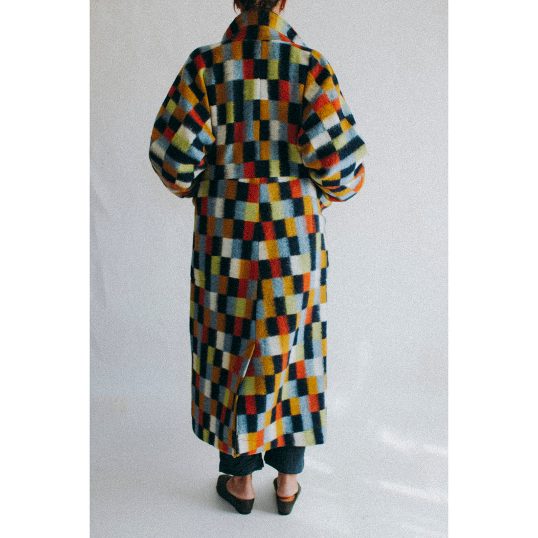 Henrik Vibskov Banana Coat in Brushed Squares