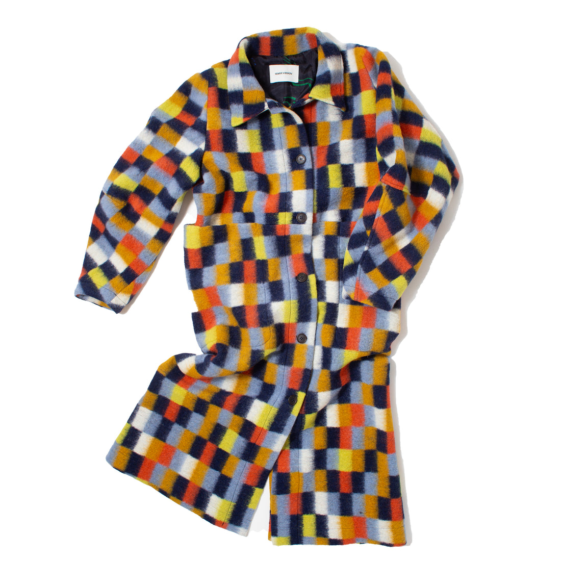 Henrik Vibskov Banana Coat in Brushed Squares