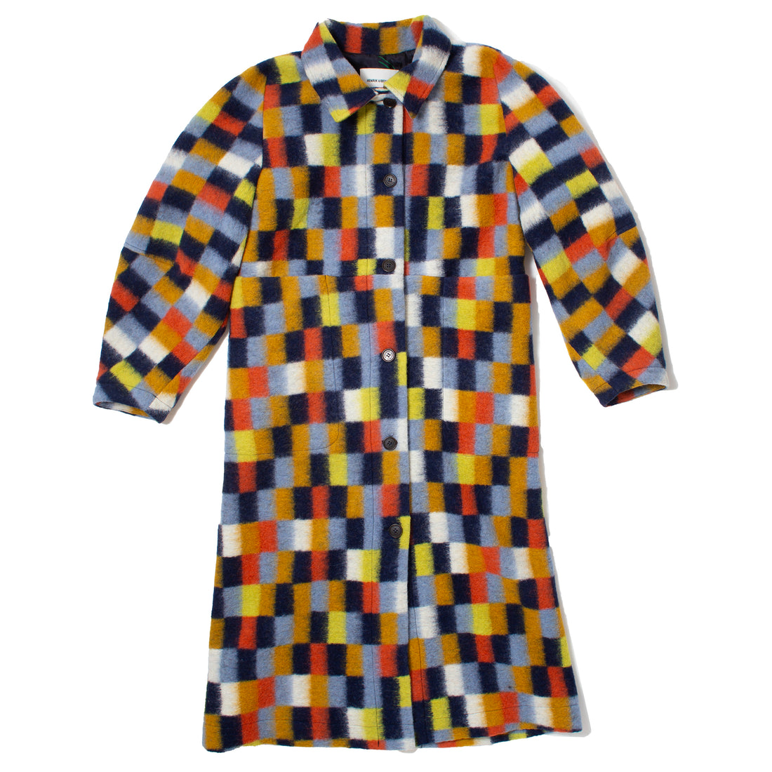 Henrik Vibskov Banana Coat in Brushed Squares