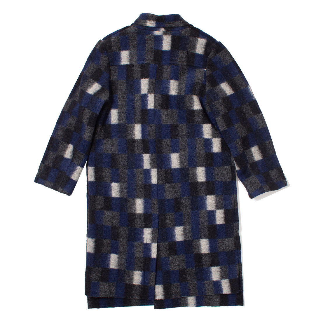 Henrik Vibskov Flat Coat in Brushed Black Squares