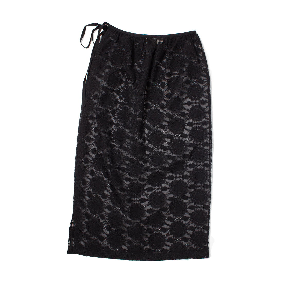 Proche Embroidered Tulle Slip Skirt in Black