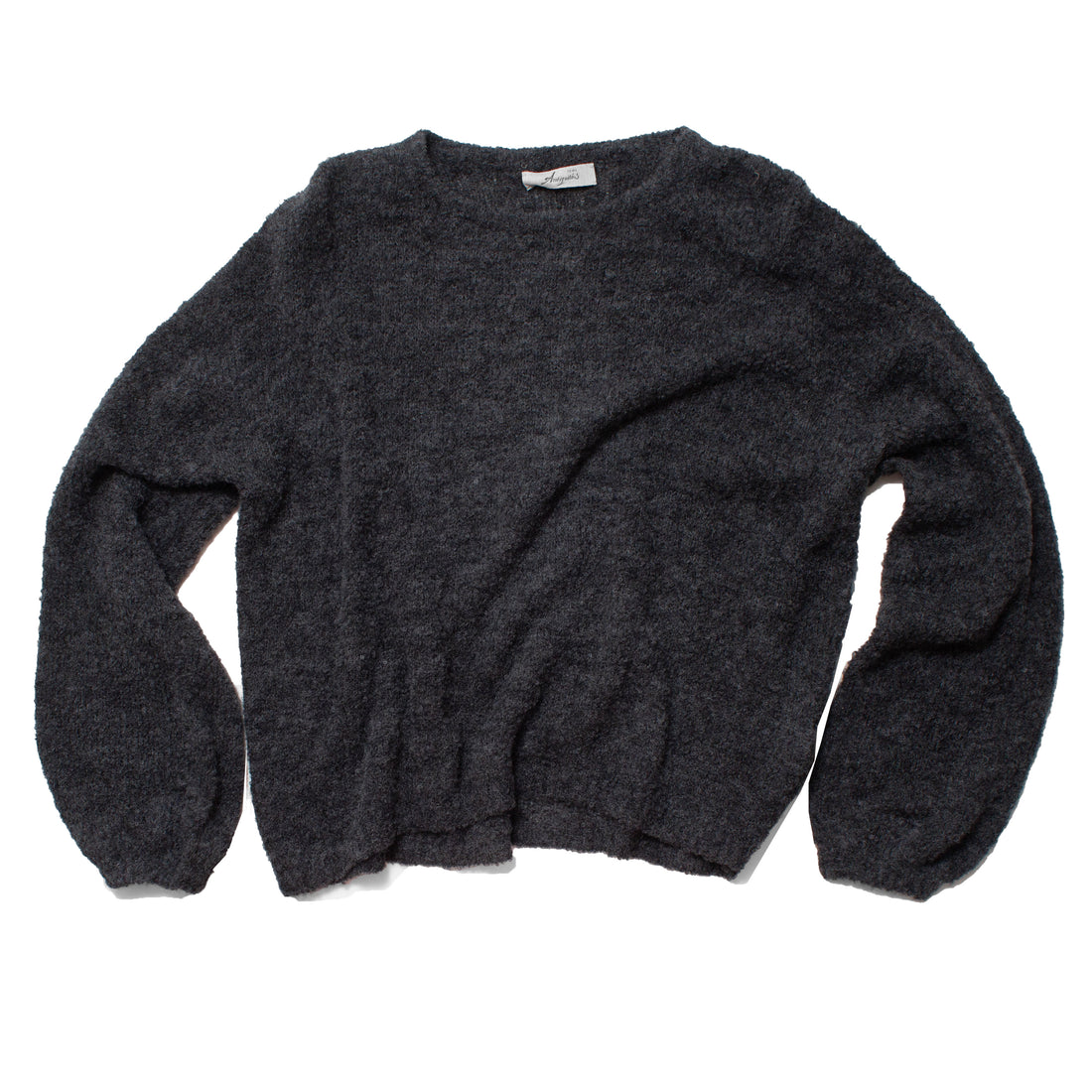 Ichi Antiquités Peru Knit Boucle Pullover in Charcoal