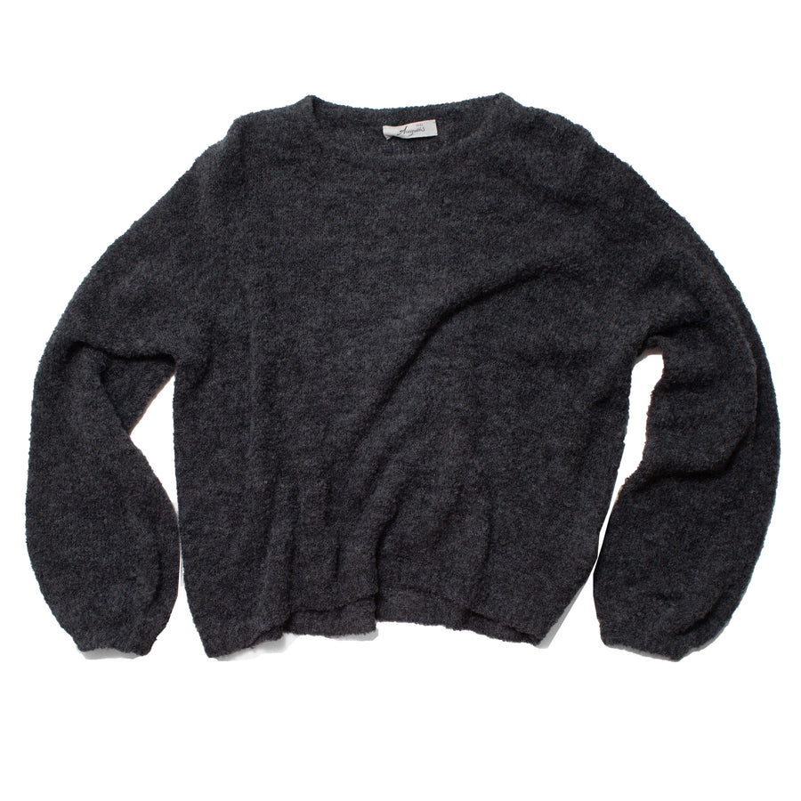 Ichi Antiquités Peru Knit Boucle Pullover in Charcoal