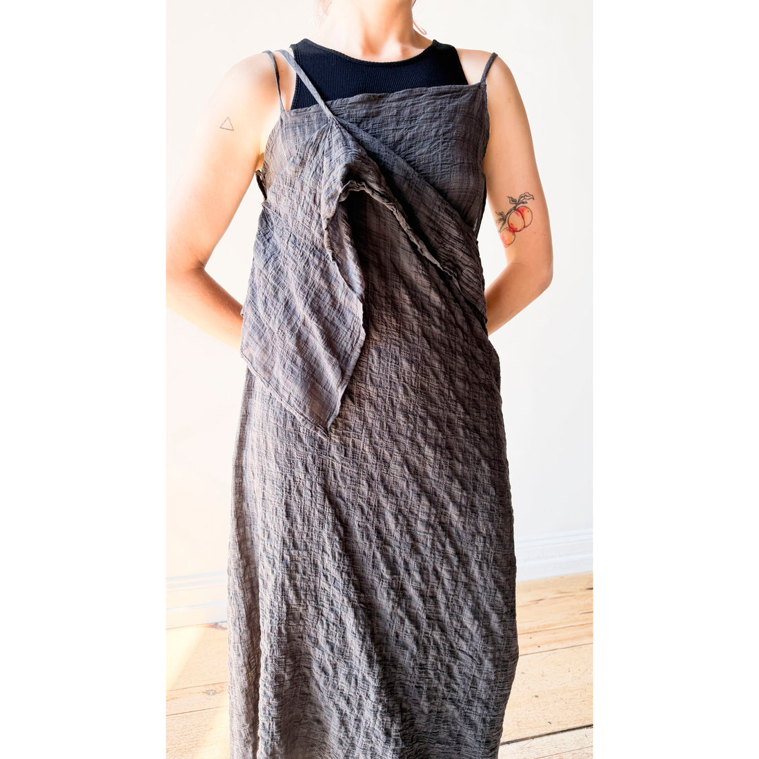 Hope Occasion Dress in Grey Check Voile