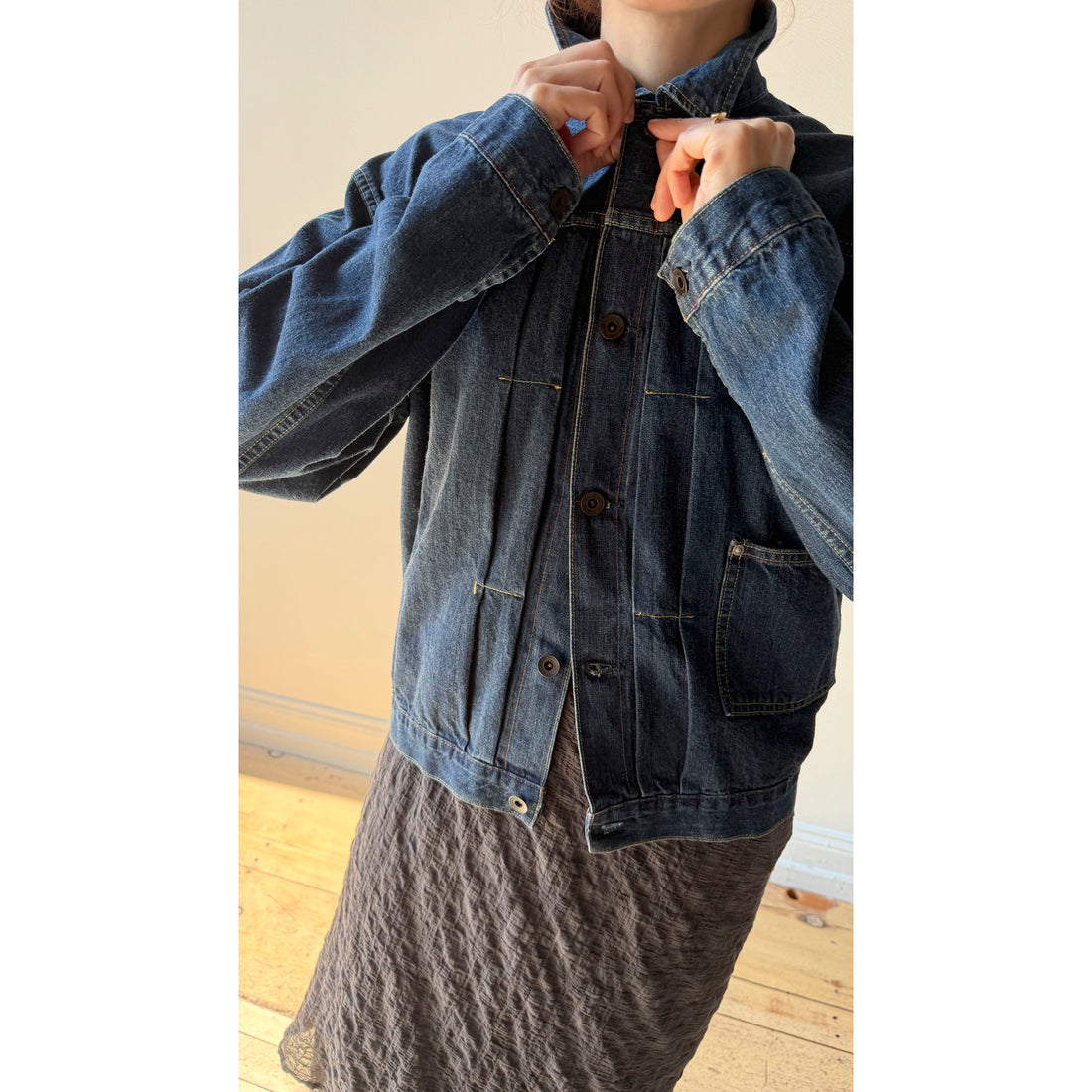 Chimala Unisex Amoskeag Selvedge Denim Short Jacket in Dark Wash