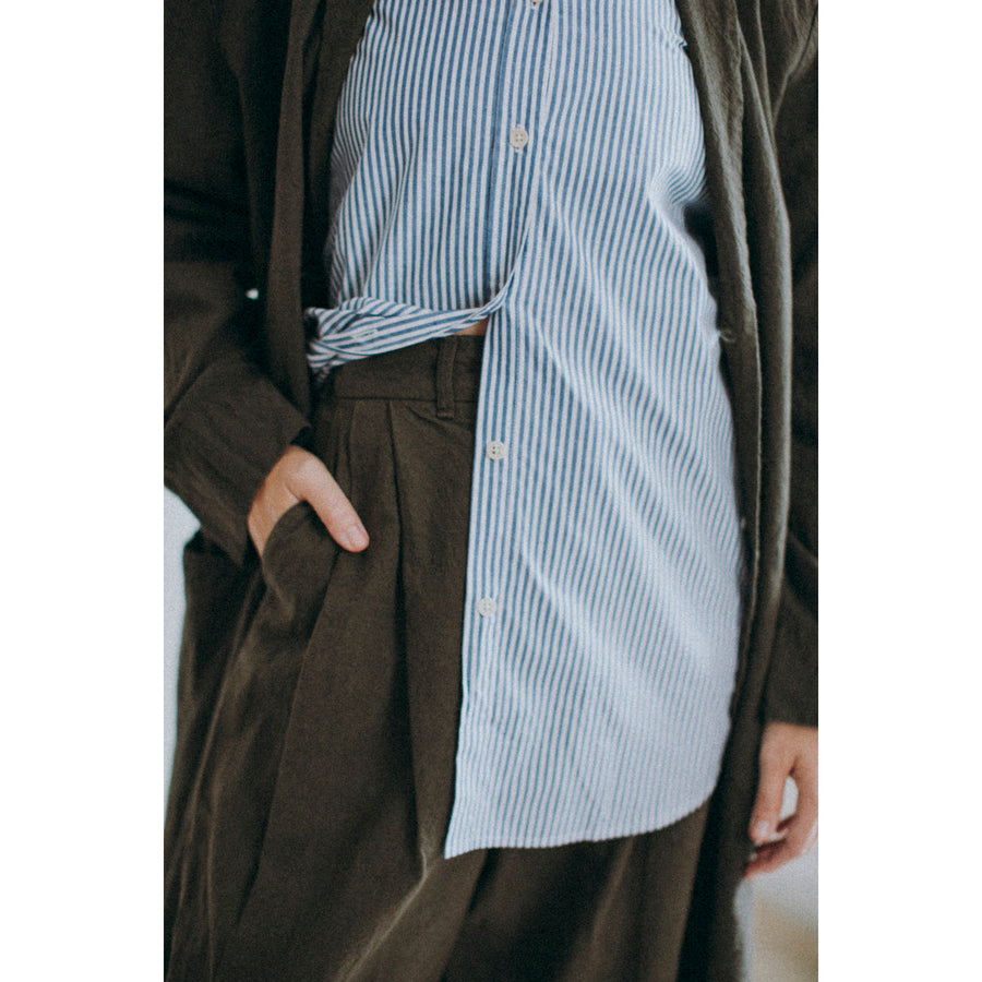 Shaina Mote Classic Button Down in Blue Stripes