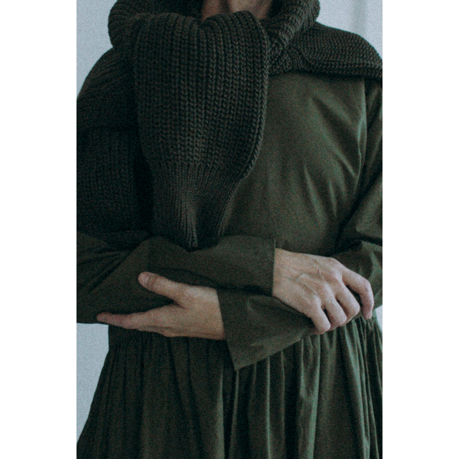 Ichi Antiquités Typewriter Dress in Khaki