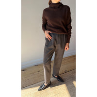 Pas de Calais Eco Wool Tweed Tapered Pants in Brown
