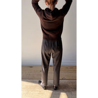 Pas de Calais Eco Wool Tweed Tapered Pants in Brown