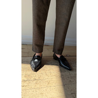 Pas de Calais Eco Wool Tweed Tapered Pants in Brown