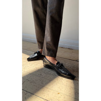 Pas de Calais Eco Wool Tweed Tapered Pants in Brown