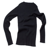 Ichi Antiquités Japan Wholegarment Rib Knit Pullover in Black