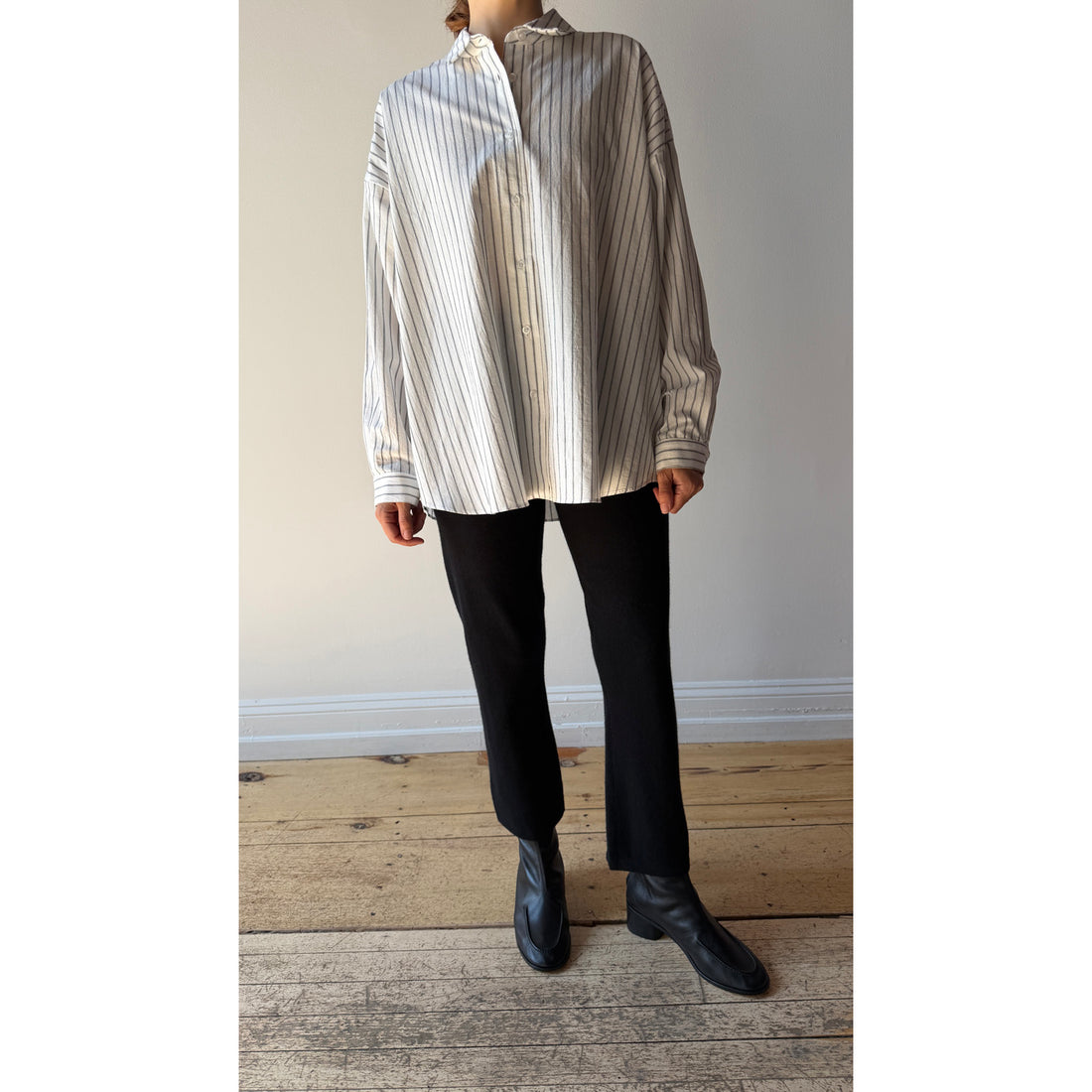 Fabiana Pigna Segun Blouse in Black White Pinstripe