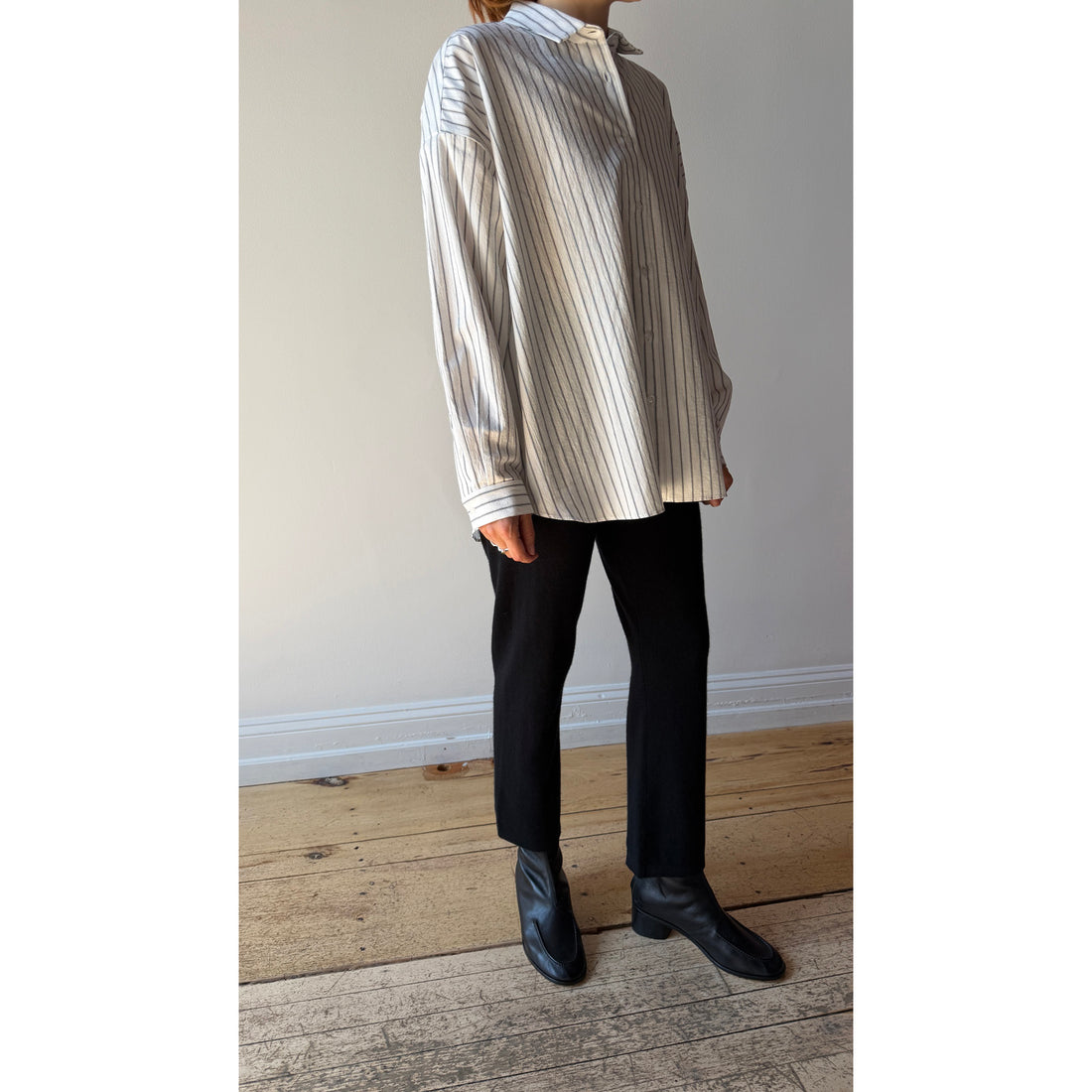 Fabiana Pigna Segun Blouse in Black White Pinstripe