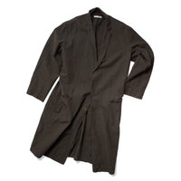 Black Crane Crinkled Coat in Charcoal