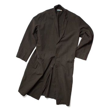Black Crane Crinkled Coat in Charcoal