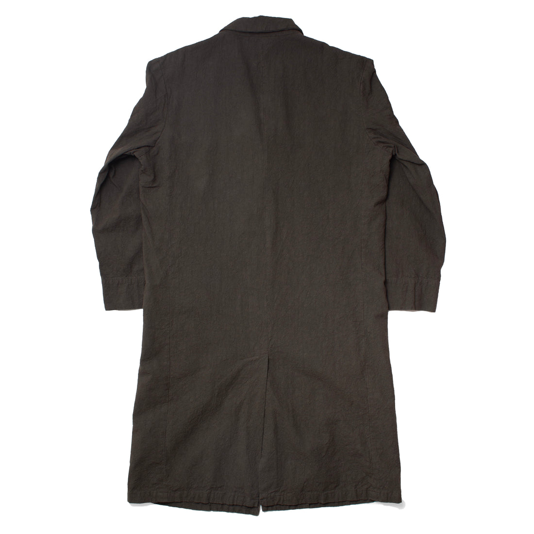 Black Crane Crinkled Coat in Charcoal