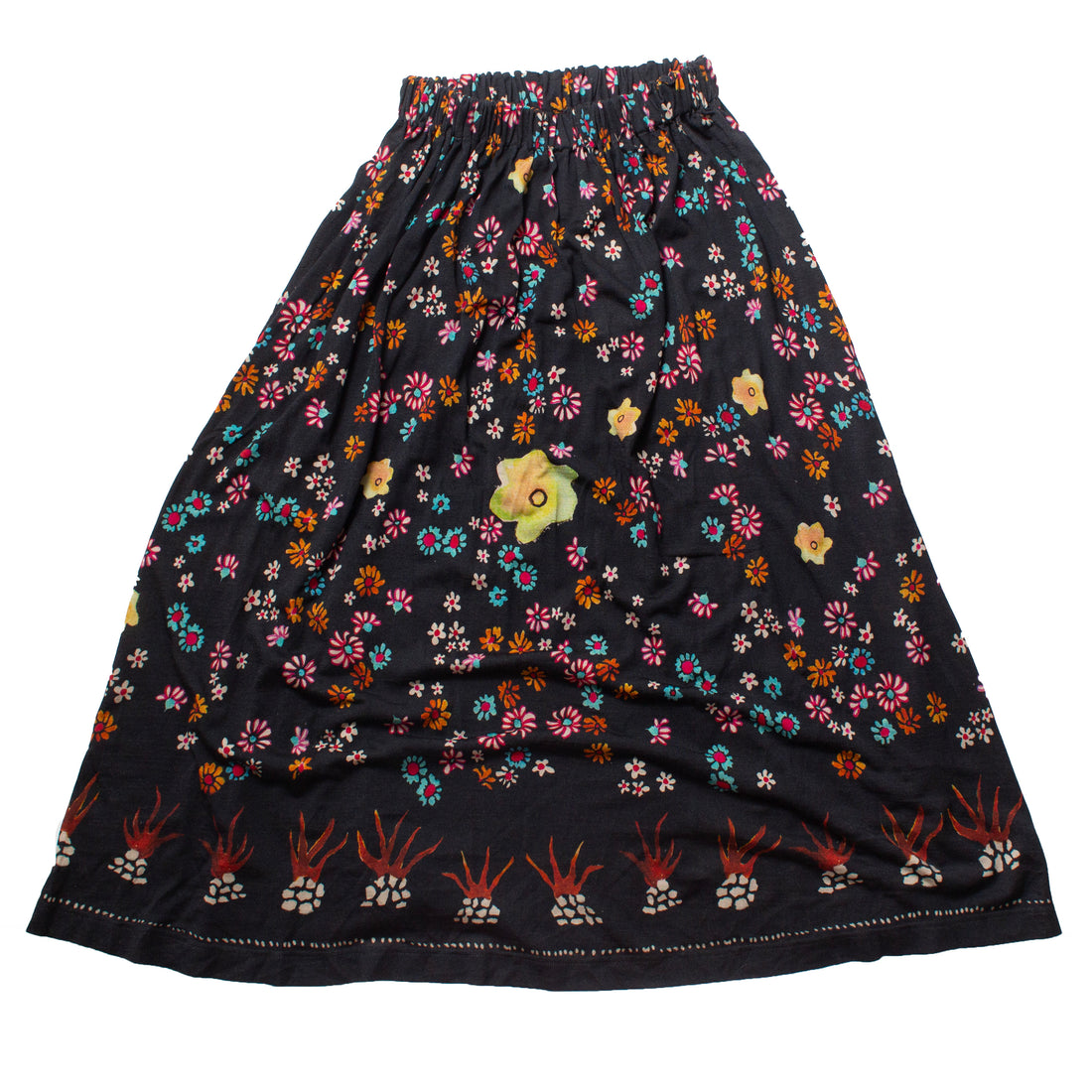 Anntian Wool Jersey Skirt in Print 3B-Boiled Wool