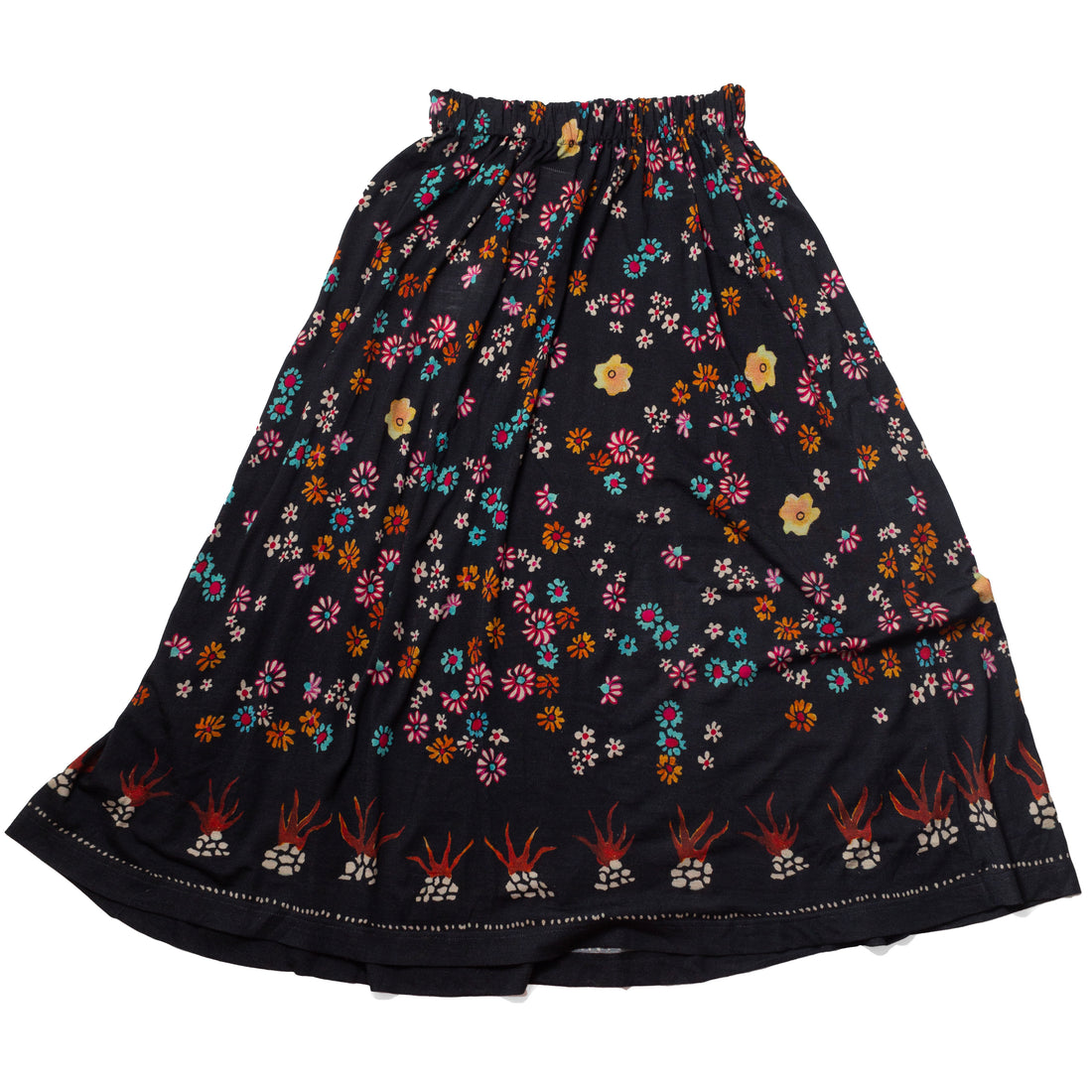 Anntian Wool Jersey Skirt in Print 3B-Boiled Wool