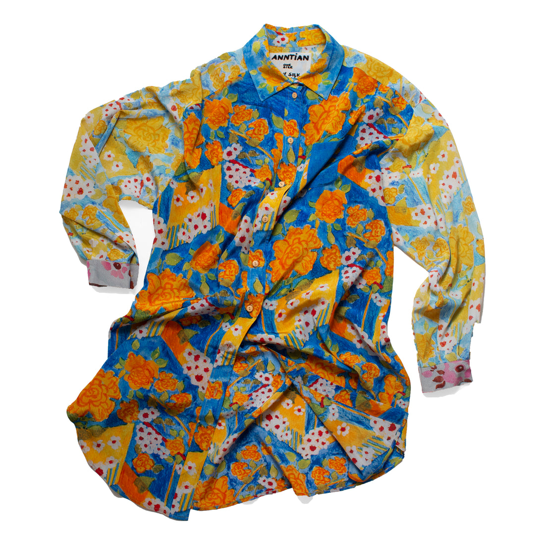 Anntian Gross Silk Shirt in Print ABC