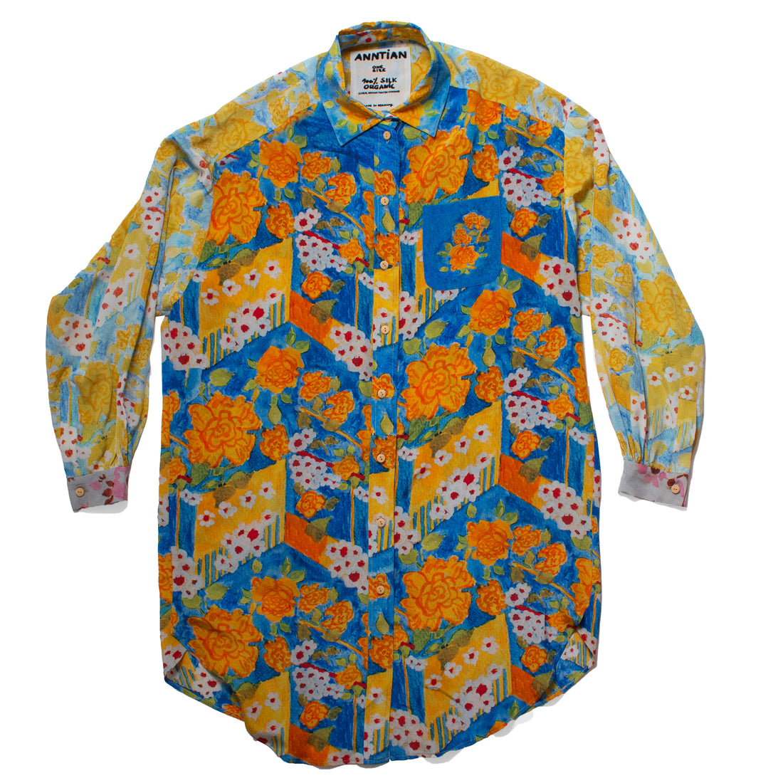 Anntian Gross Silk Shirt in Print ABC