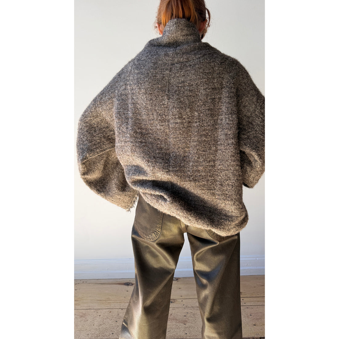 Black Crane Alpaca Tube Top in Beige