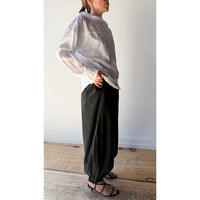 Black Crane Lantern Pants in Black