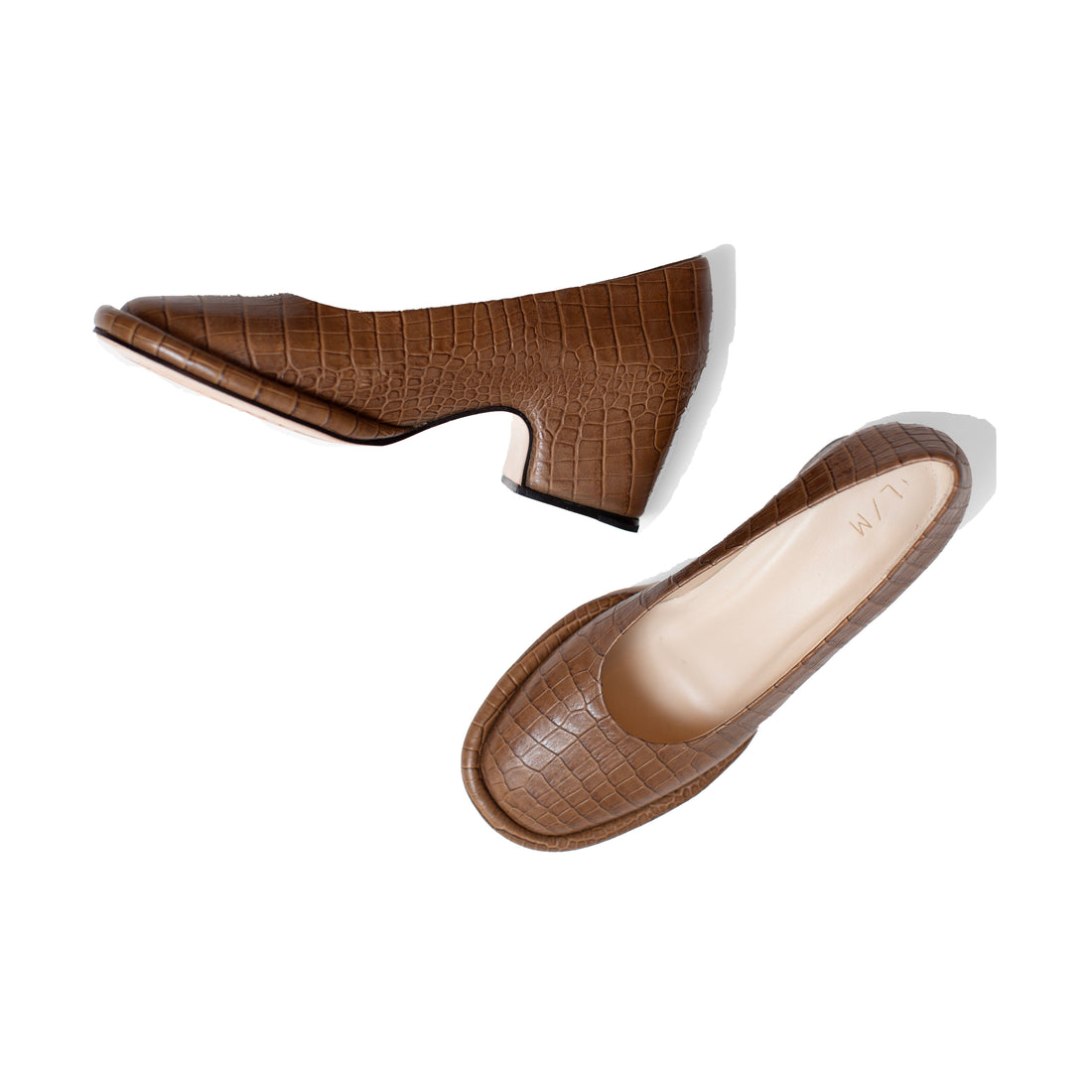 Lauren Manoogian Embossed Arch Pump in Tobacco