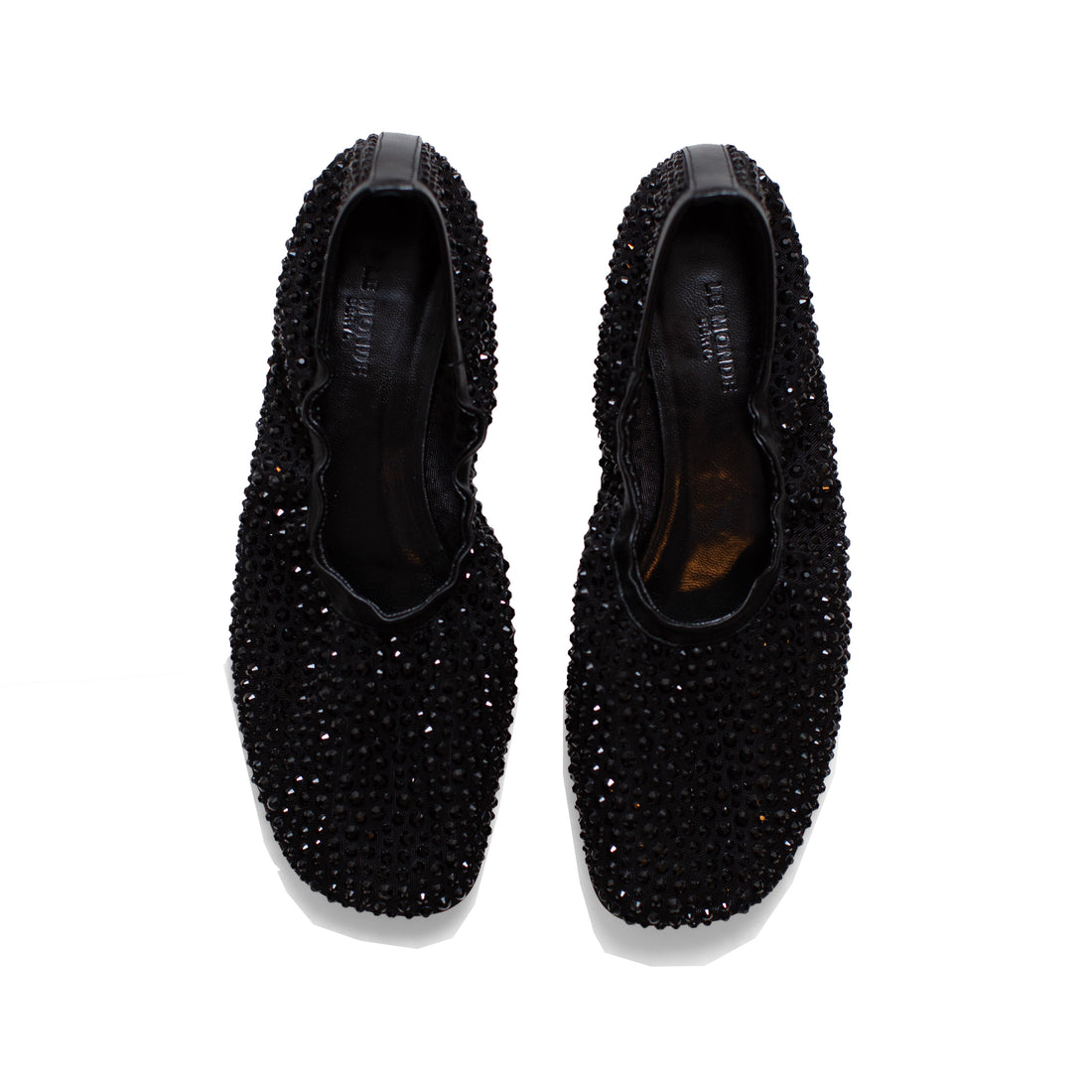 Le Monde Béryl Mica Flat in Black Crystals