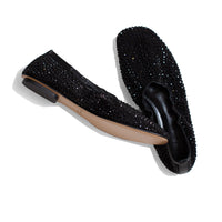 Le Monde Béryl Mica Flat in Black Crystals