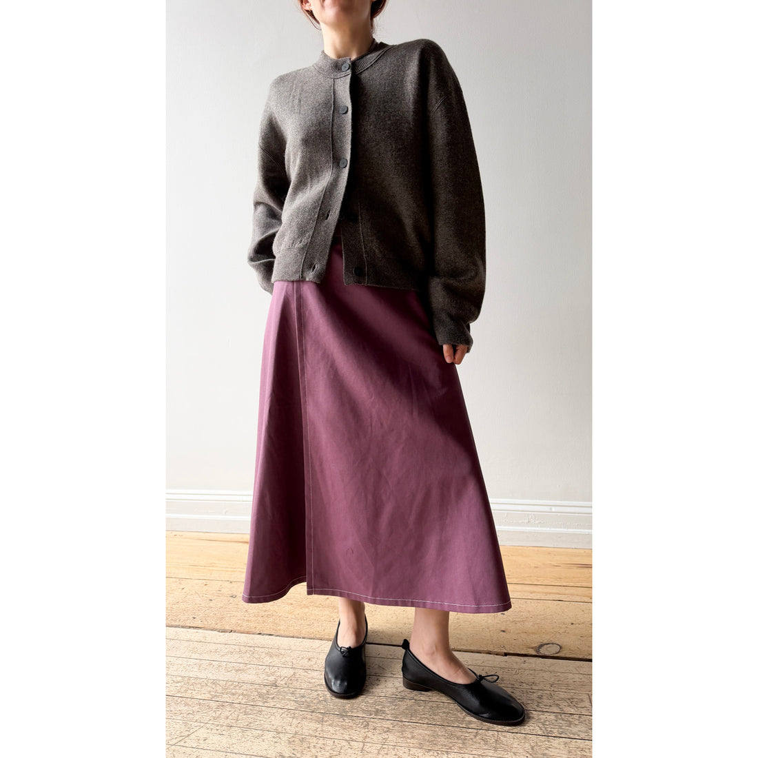 Carleen Louise Wrap Skirt in Mauve Canvas