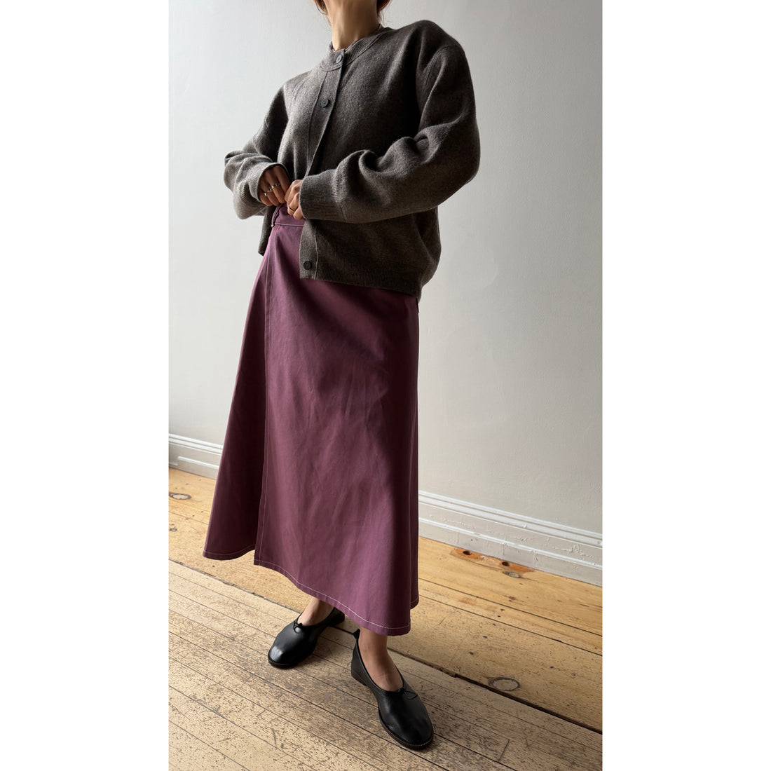 Carleen Louise Wrap Skirt in Mauve Canvas