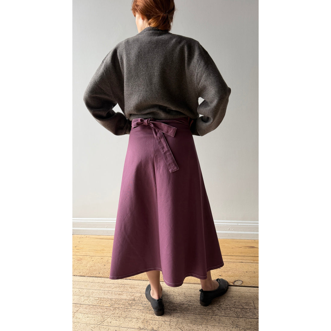 Carleen Louise Wrap Skirt in Mauve Canvas