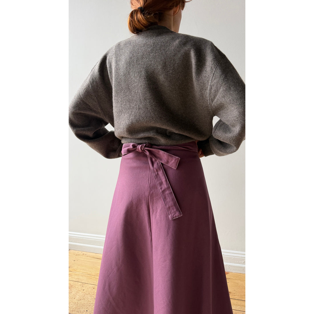 Studio Nicholson Arvine Crew Neck Cardigan in Mouse
