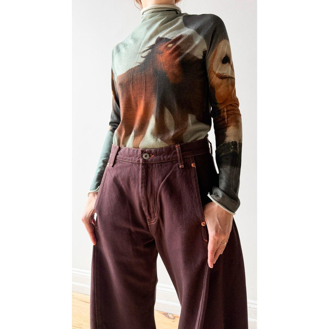 Sayaka Davis Barrel Denim in Sangria