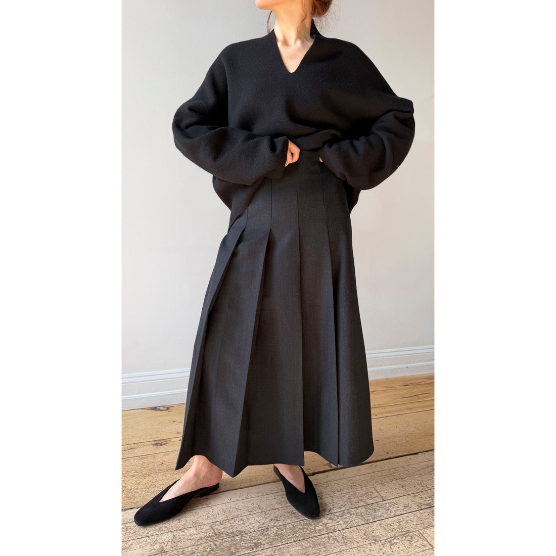 Lauren Manoogian Double Knit Split Neck in Black