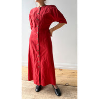 Apiece Apart Noor Button-Front Maxi Dress in Riding Red