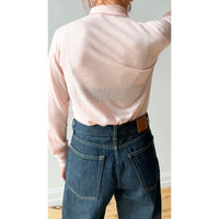 Auralee High Gauge Soft Cashmere Cardigan in Light Pink