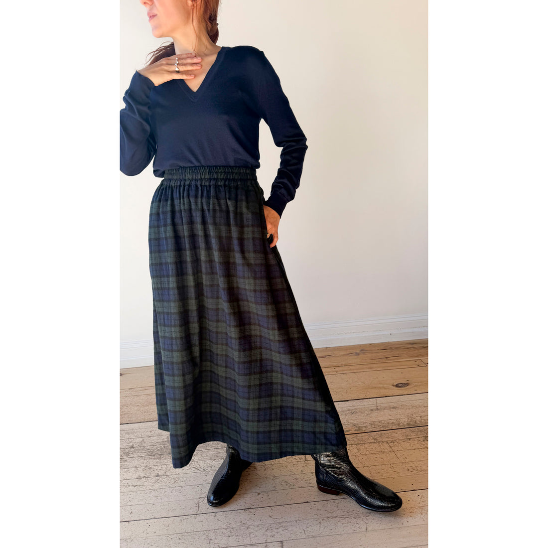Dopple & Scent Gathered Skirt in Blackwatch
