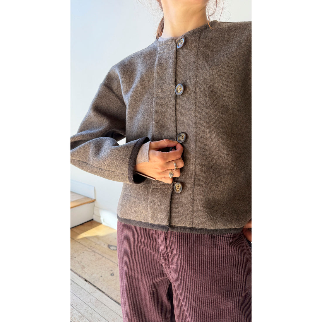 Proche Wool Cashmere Olivia Jacket in Mink