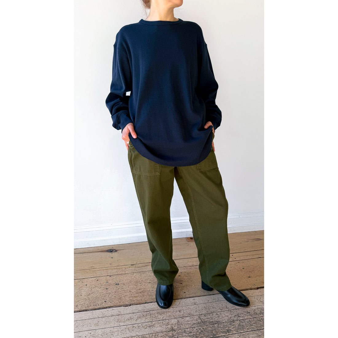 Black Crane Army Pants in Army