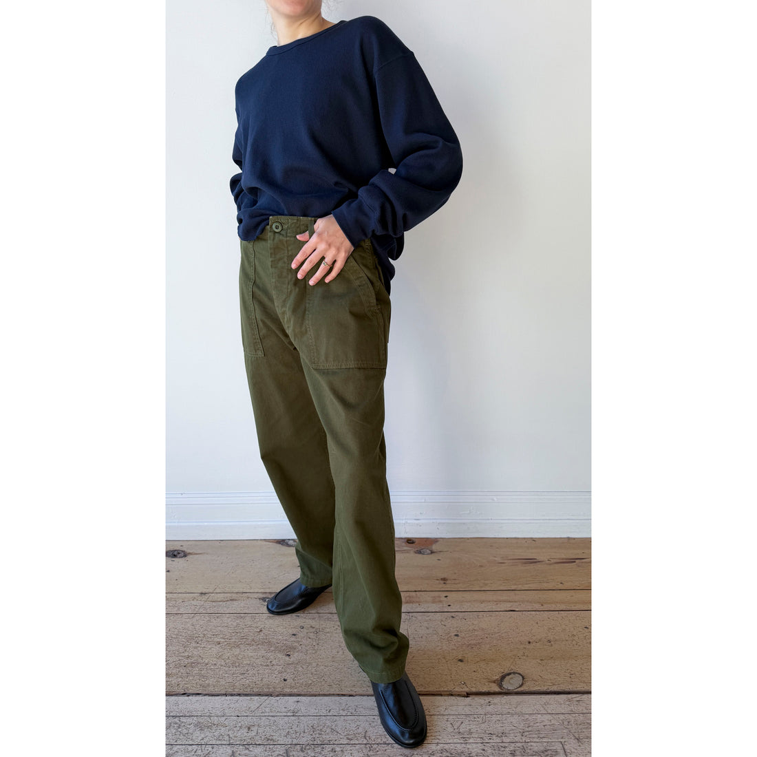 Black Crane Army Pants in Army