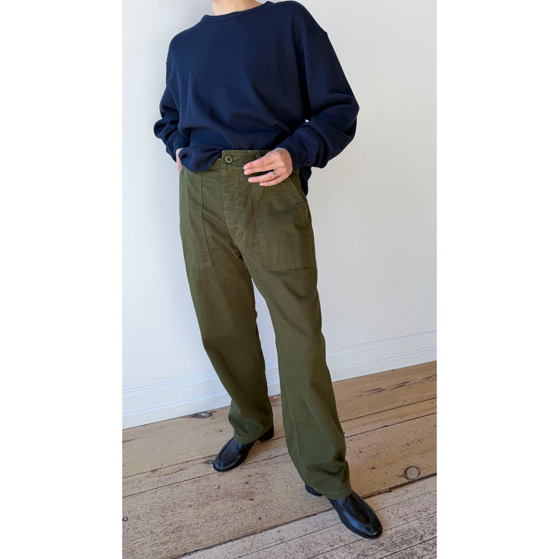 Black Crane Army Pants in Army