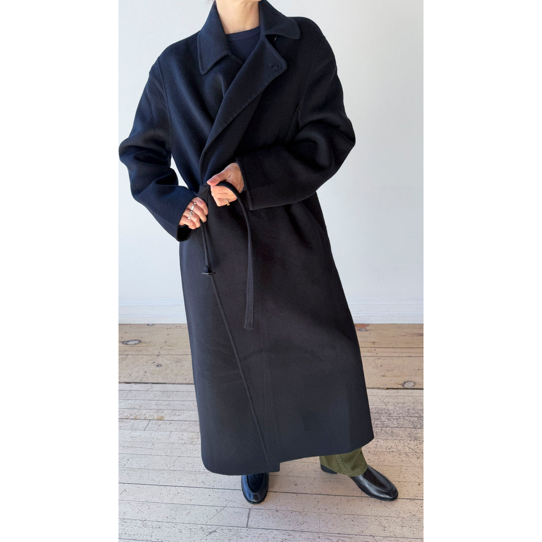Studio Nicholson Mori Double Faced Coat in Darkest Navy