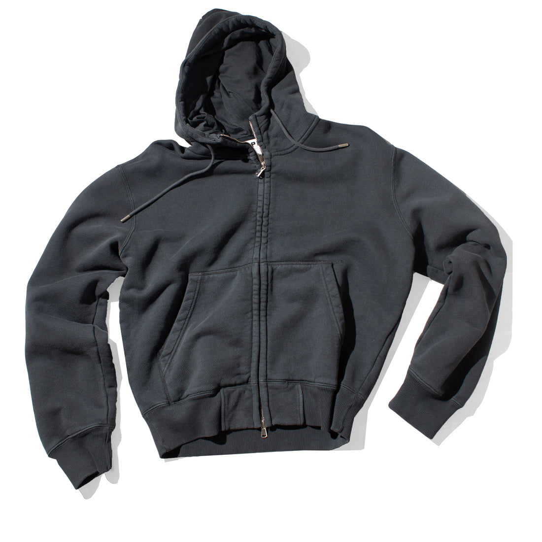 Hope Bubble Zip Hoodie in Washed Black