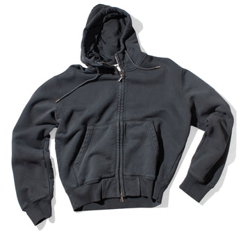 Hope Bubble Zip Hoodie in Washed Black