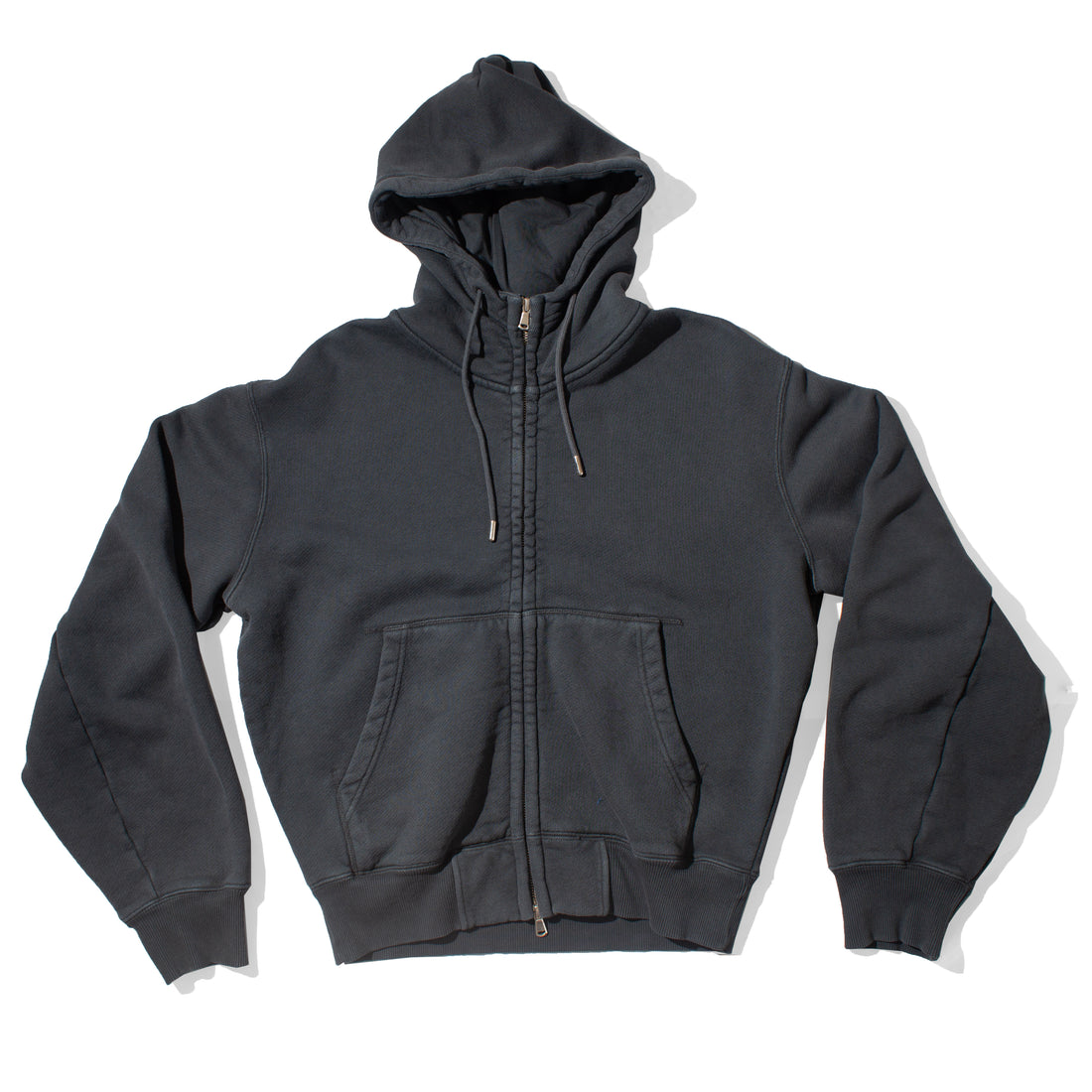 Hope Bubble Zip Hoodie in Washed Black