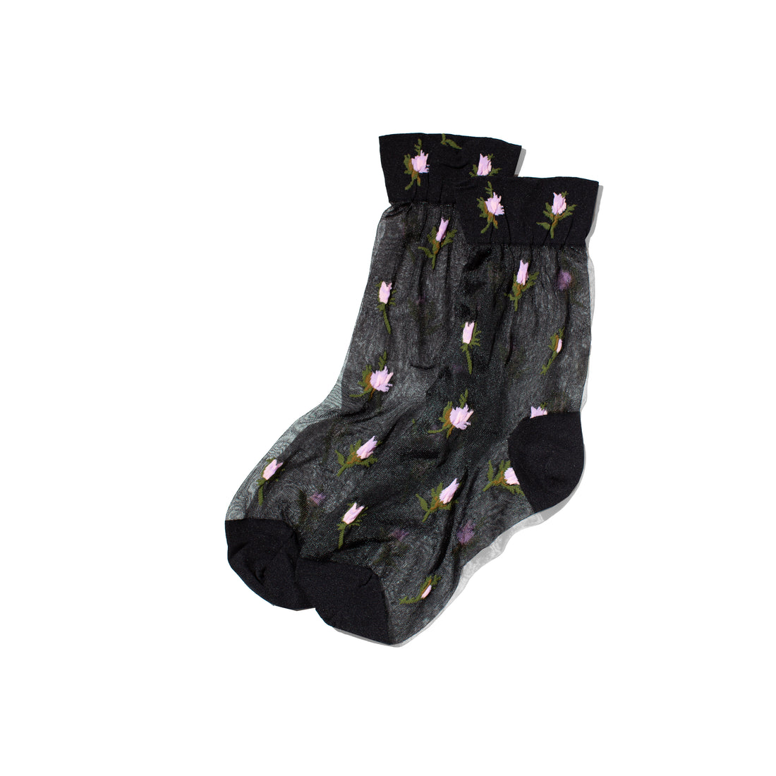 Hansel from Basel Rosebud Sheer Crew in Black