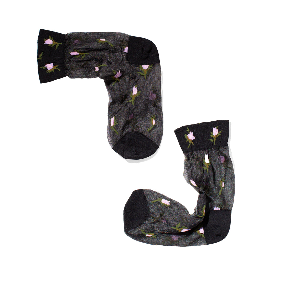 Hansel from Basel Rosebud Sheer Crew in Black